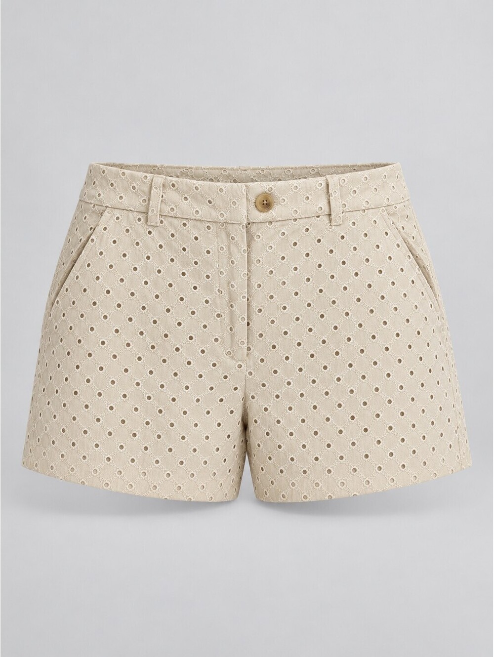 Banana Republic Ivory Eyelet Lace Mid Rise Shorts Women’s Size 12